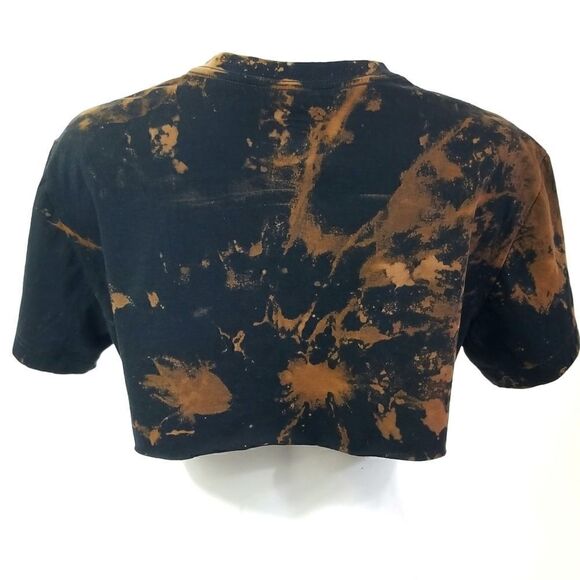 GUNS N' ROSES Acid Washed, Distressed "Cropped" Crop Top (Band Tee) Rock Tee - Picture 4 of 5